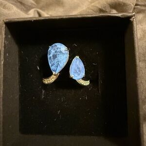 Bomb Party Warm Wishes Ocean Blue Quartz on Rhodium NEW size 8